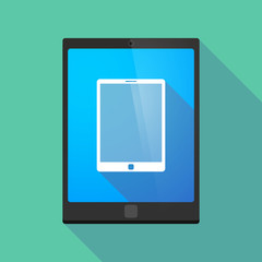 Long shadow tablet pc icon with a tablet computer