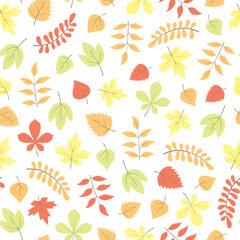 vector seamless autumn pattern with leaves