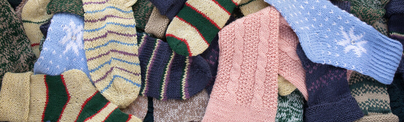 knitted socks background