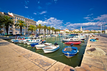 Obraz premium City of Split harbor and old architecture