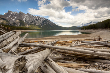 Fototapeta na wymiar Scenic View Overlooking Lake Minnewanka of Banff NP, Canada