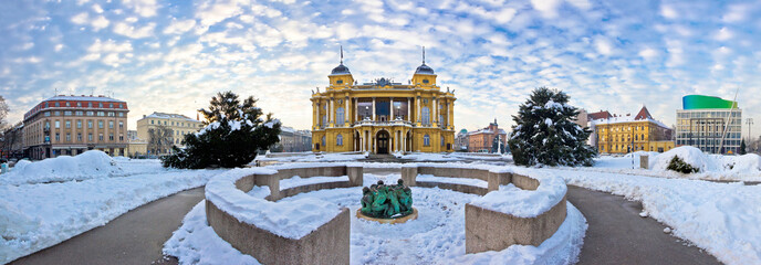 Marshal Tito square in Zagreb panorama