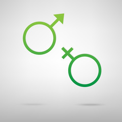 Sex symbol. Green icon