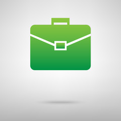 Riefcase. Green icon