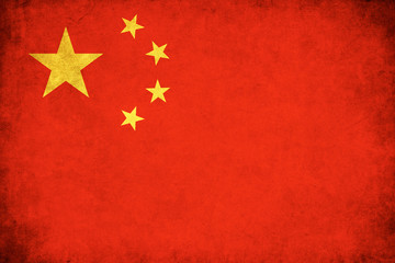China grunge flag illustration of asian country