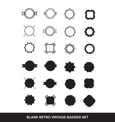 Blank contour badge emblem logo icon set