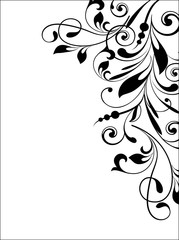 Floral background with decorative branch. Vector illustration.