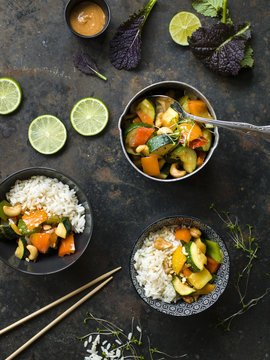 Thai Gemüse mit Reis