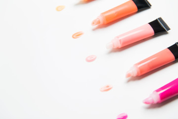 close up of lip gloss tubes