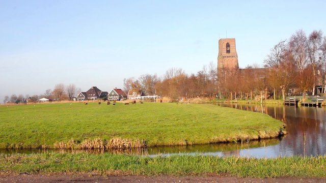 Rural landscape in Ransdorp, Holland