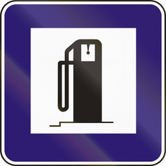 Road sign used in Slovakia - Fuel station