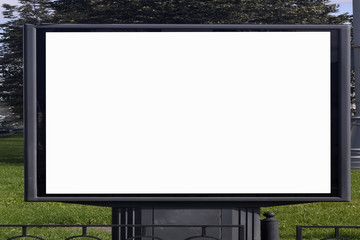 Empty Billboard on the background of trees