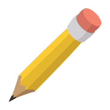 Pencil with eraser cartoon icon