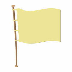 White flag on wooden flagpole 