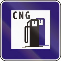 Road sign used in Slovakia - CNG refueling