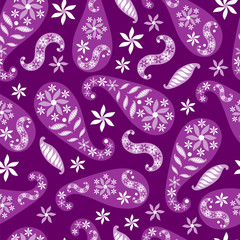 Paisley seamless pattern. Indian cucumber. Oriental decorative ornament