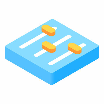 Equalizer button isometric 3d icon