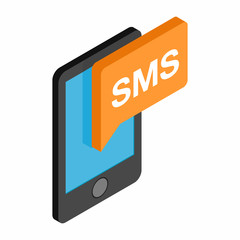 Smartphone smsisometric 3d icon