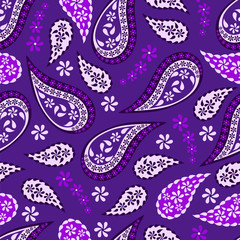 Paisley seamless pattern. Indian cucumber. Oriental decorative ornament