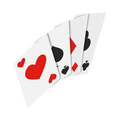 Playing cards isometric 3d icon