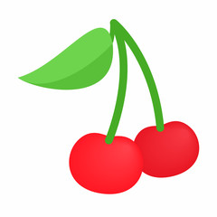 A couple of red cherries isometric 3d icon