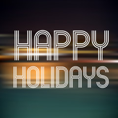 happy holidays on dark color horizontal lines background eps10