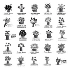 Bouquet Icons Set - Isolated On White Background - Vector Illustration, Graphic Design, Editable For Your Design