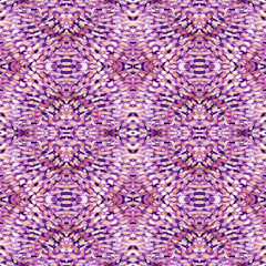 Small pattern with short hand drawn strokes with kaleidoscopic effect. Seamless texture in impressionism style.