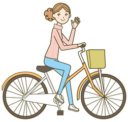 自転車に乗る女性