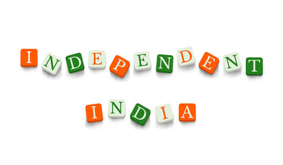 Independent India with colorful blocks