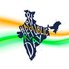 Fototapeta premium Happy republic Day Typographic poster
