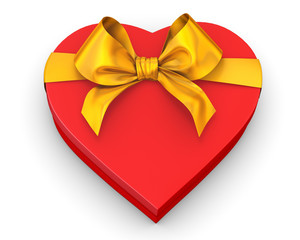 red heart shaped gift box