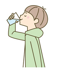 水を飲む子ども