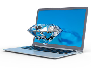 3D Diamond Laptop Background