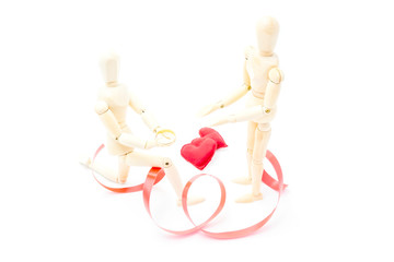 man asking marriage and declaring his love to a woman Valentine's Day