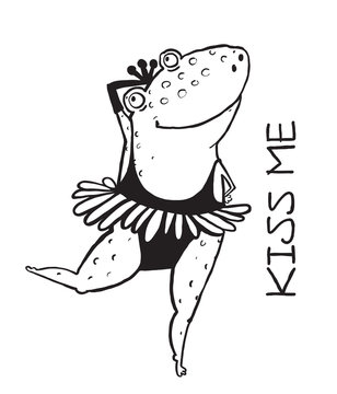 Linear dancing frog ballet dancer