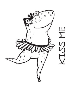 Linear dancing frog ballet dancer