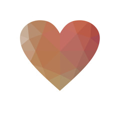 red heart isolated on white background.