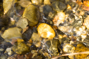 colored stones under water as background