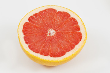 Half a single red grapefruit