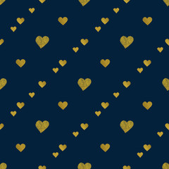 Golden  hearts seamless pattern