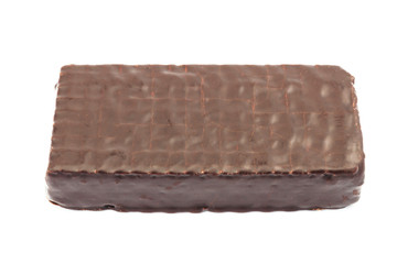 Chocolate waffles isolated on white background