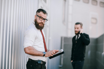 Fototapeta premium business man outside