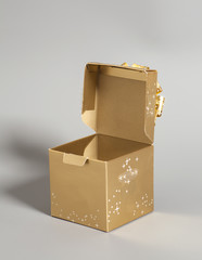 Open Golden gift box