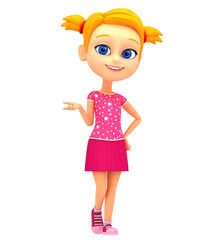 3d rendered illustration. Girl isolated on white background.