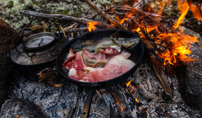 Fryind Trout and Bacon