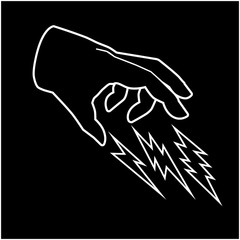 Illustration of hand and thunder