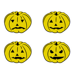 Halloween set with pumpkins