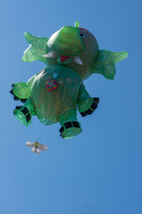 Ganesha Hot Air Ballon flies into the sky.