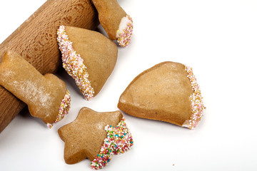 gingerbread on a white background
